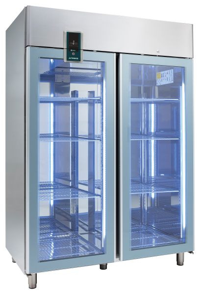 ALPENINOX Umluft-Gewerbekühlschrank KU 1402-G Premium, für GN 2/1, steckerfertig, Umluftkühlung, 402729512