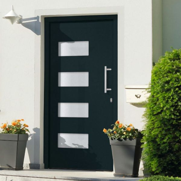 vidaXL Haustür Aluminium und PVC Anthrazit 110x210 cm, 3056826
