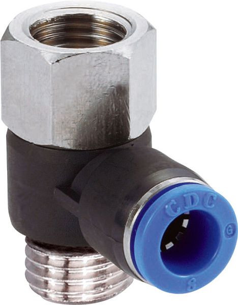 timmer B-WSHI-6-M5-KU, Winkel-Schwenkverschraubung mit Innen- und Außengewinde, Schlauch-Ø: 6 mm, VE: 10 Stück, 03180472