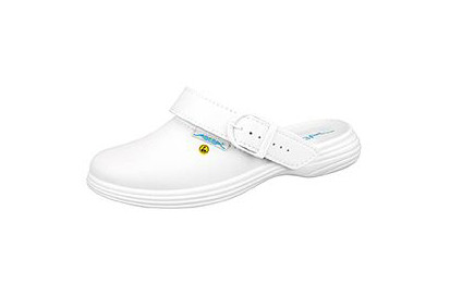 ABEBA ESD-Berufsschuhe the Original MLDus Clog weiß ESD, OB, Fersenriemen klappbar, verstellbar, Mikrofaser, 37521-37