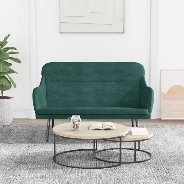 vidaXL Sitzbank Dunkelgrün 110x76x80 cm Samt, 351447, 8720845676537