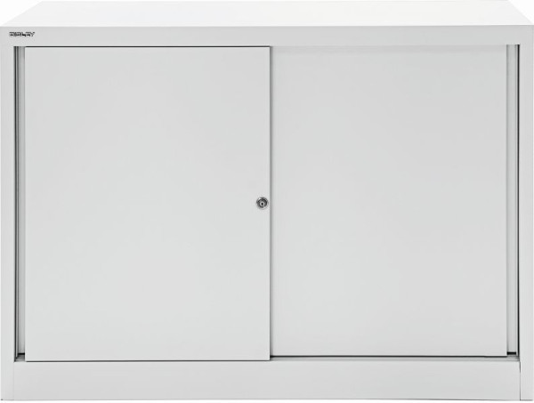 Bisley Schiebetürenschrank ECO, 1 Fachboden, 2 OH, lichtgrau, SD12081S645