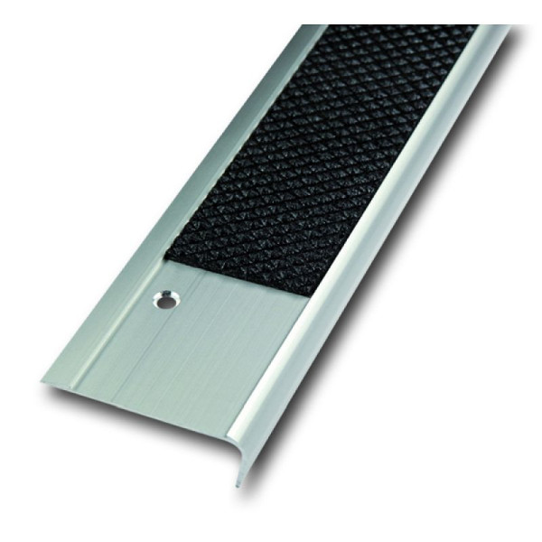 Stein HGS Antirutsch-Treppenkantenprofil, schwarz, einreihige Antirutsch-Sicherheitseinlage, Stärke: 1,5 mm, 36024