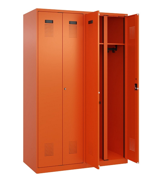 C+P Schwarz-Weiß-Spind Evolo PLUS, 4 Abteile, 1850x1200x500mm, 2004/2004, Zylinderschloss, 049002-40 S10050