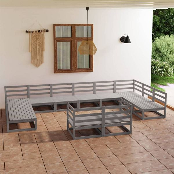 vidaXL 12-teilig Garten-Lounge-Set Massivholz Kiefer, 3076221
