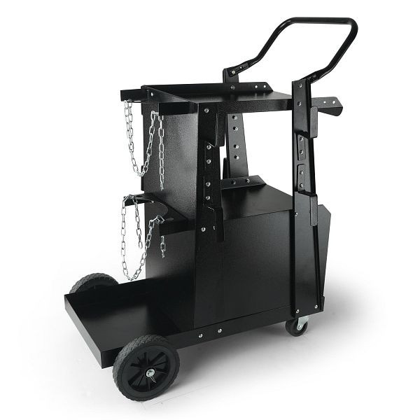 VEVOR Schweißwagen 2 Ablageflächen mit Abschließbarem Schrank Schweißmobil Max. 120kg Schweßgeräte Wagen mit 2 Gasflaschenhalterung, ECDCHJTC265LB8FATV0