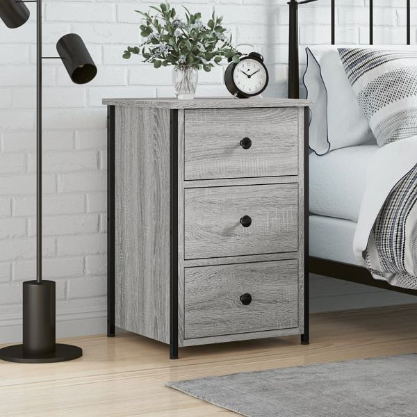 vidaXL Nachttisch Grau Sonoma 40x36x60 cm Holzwerkstoff, 825999