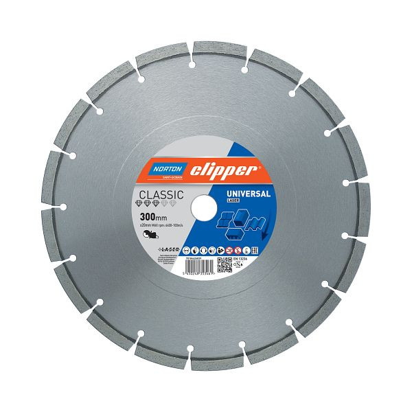 Norton Clipper Trennscheibe Classic Universal Laser - 300 Ø mm, Bohrung: 25,4 mm, 70184626840