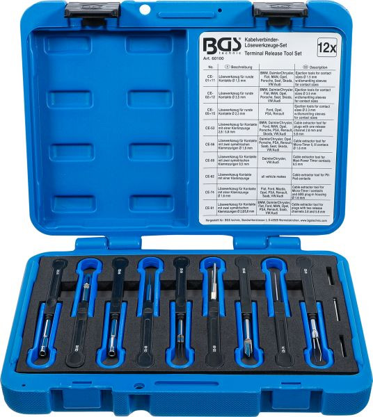 BGS Kabelverbinder-Lösewerkzeug-Satz, universal, 12-teilig, 60100