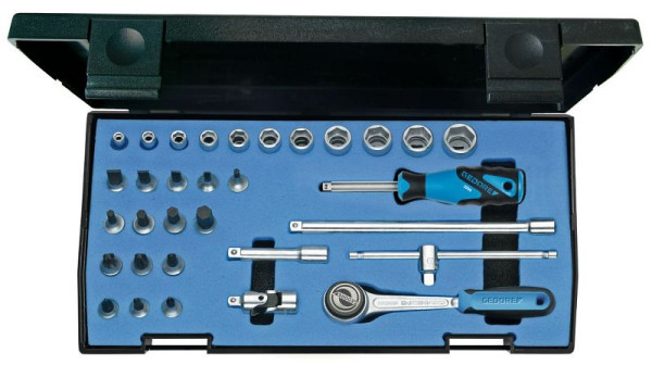 GEDORE Steckschlüssel-Satz 1/4", 32-teilig, 6-kant IN-IS-PH-PZ, 6174150