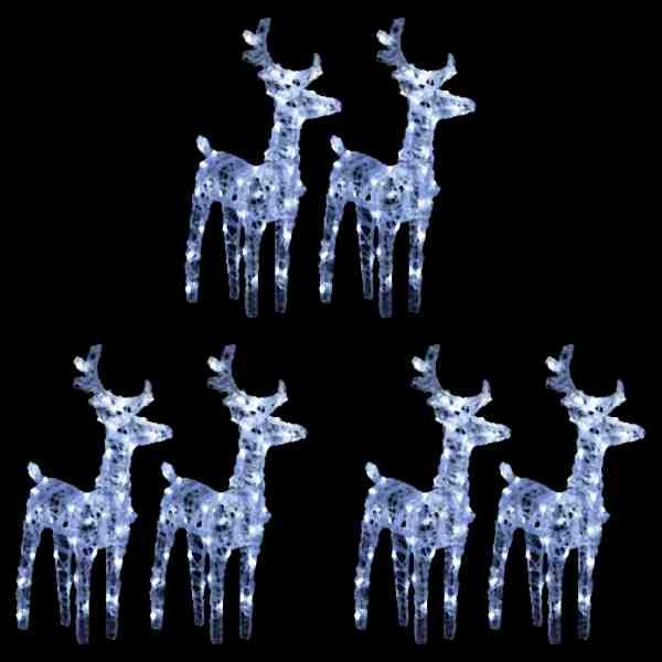 vidaXL LED-Rentiere 6 Stück Kaltweiß 240 LEDs Acryl, 3154256