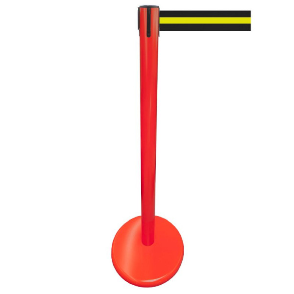 Stein HGS Personenleitsystem -P-LINE Future-, Metall/ rot, schwarz/gelb/schwarz waagerecht (gestreift), mit Gurtendstück (Standard), 12794-0502