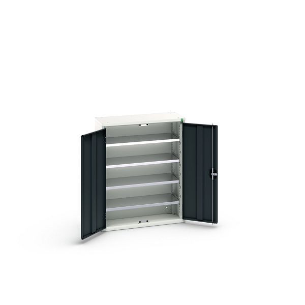 bott verso Magazinschrank, mit 4 Fachböden und 20 Sichtlagerkästen, BxTxH: 800 x 350 x 1000 mm, Lichtgrau / Anthrazitgrau, 16926400.19