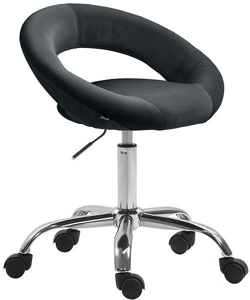 CLP Arbeitshocker Olinda Samt, schwarz, 325973, 4255716352660