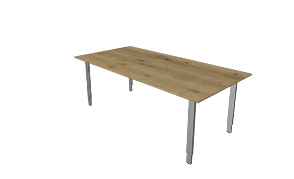 Kerkmann Schreibtisch extragroß / Besprechungstisch, Form 5, B 2000 x T 1000 x H 680-820 mm, Asteiche, 11413755