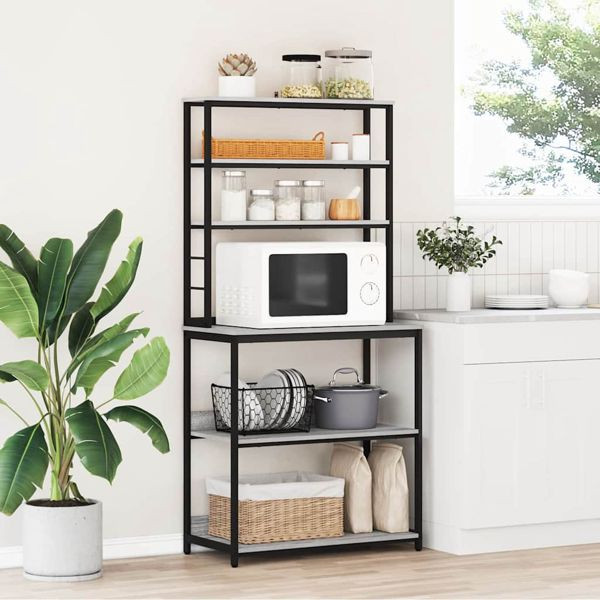 vidaXL Küchenregal Graues Sonoma 80 x 40 x 168 cm Holzwerkstoff, 883889