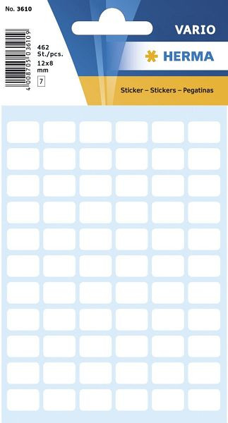 HERMA 3610 Vielzwecketiketten weiß 8x12 mm Papier matt 462 St., VE: 10 Stück, 3610