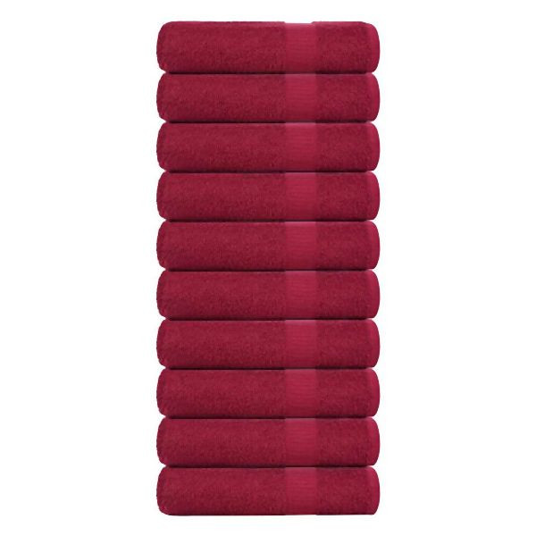 vidaXL Handtücher 10 Stück Bordeauxrot 50x100cm 360 g/m² 100% Baumwolle, 136736