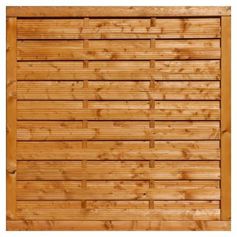 T&J SUNLINE-Serie Dichtzaun stabil, 180 x 180 cm, pinienfarbig getaucht, Rahmen 45/90 mm, Lamelle 8/95 mm glatt, 34161