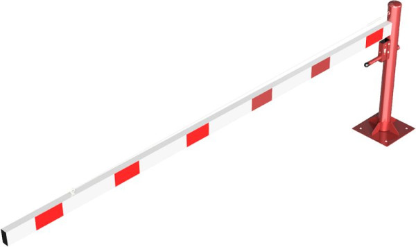 Schake Drehschranke mit Seilzugverstärkung, für Dübel Befestigung, Schrankenbaumlänge: 3500 mm, mit Profilzylinderschloss, 4113_35ZBP