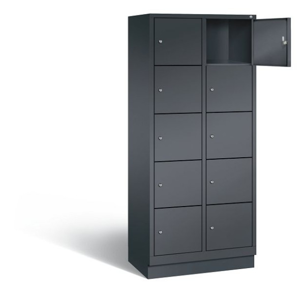 C+P Schließfachschrank Evolo, H1800xB810xT500mm, Farbe: Schwarzgrau, 48020-225 S10021