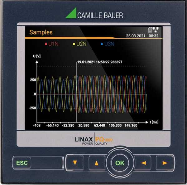 Camille Bauer Multifunktionaler Netzqualitätsanalysator für Messung, und Überwachung, Starkstromnetze, Format 96x96mm PQ1000-1123 5E, 192921