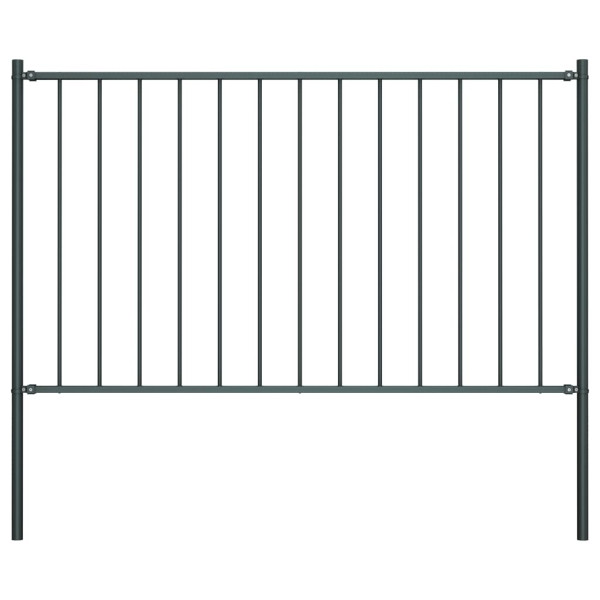 vidaXL Zaunfeld mit Pfosten Pulverbeschichteter Stahl 1,7x1m Anthrazit, 145213