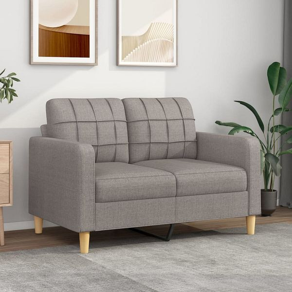 vidaXL 2-Sitzer-Sofa Taupe 120 cm Stoff, Füllung: Schaumstoff, 359090