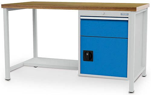 Bedrunka+Hirth Kastenwerkbank Serie 1500 R18-24, 1x200mm, Schubladen-Vollauszug 100%, 1500 x 750 x 859 mm, 03.14.22V