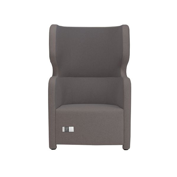 Bisley Sessel Vivo, Einsitzer, Hohe Rückenlehne, 2 Steckdosen und 2 USB Anschlüsse, NE0573 dunkelgrau, VIVH1P.NE0573