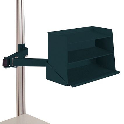 Manuflex Sichtboxen-Regal-Halter-Element für CANTOLAB und ALU mit Doppelgelenk, BxTxH= 435 x 165 x 120 mm, Anthrazit, ZB8248.7016