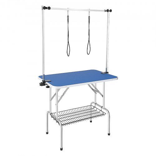 VEVOR Trimmtisch 1060x616x1701mm Edelstahl 150kg Tragfähigkeit Hund Faltbar 914,4x609,6mm Desktop Ideal für Baden Trimmen Trocknen, ZDMRZ36INCHSQMXV6V0