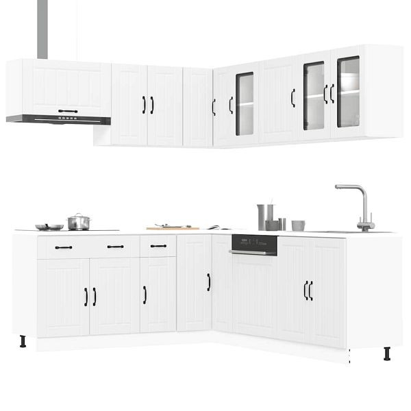vidaXL 11-tlg. Küchenschrank-Set Lucca Weiß Holzwerkstoff, 3314921