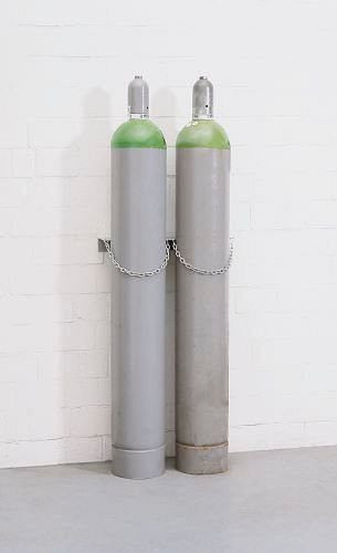 DENIOS Gasflaschen-Wandhalterung WH 230-S, Stahl, verzinkt, für 2 Flaschen (Ø 230 mm), 115878