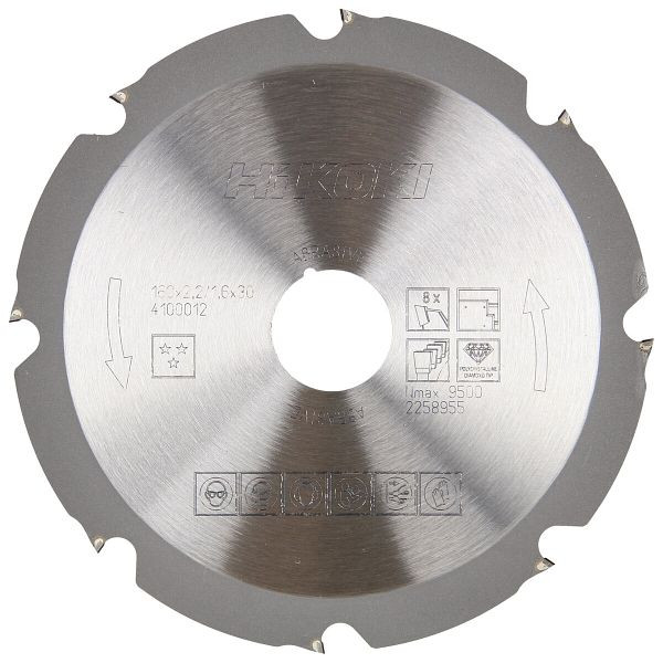 HiKOKI PCD Kreissägeblatt Abrasiv 160x30 z8 Flachzahn, 4100012