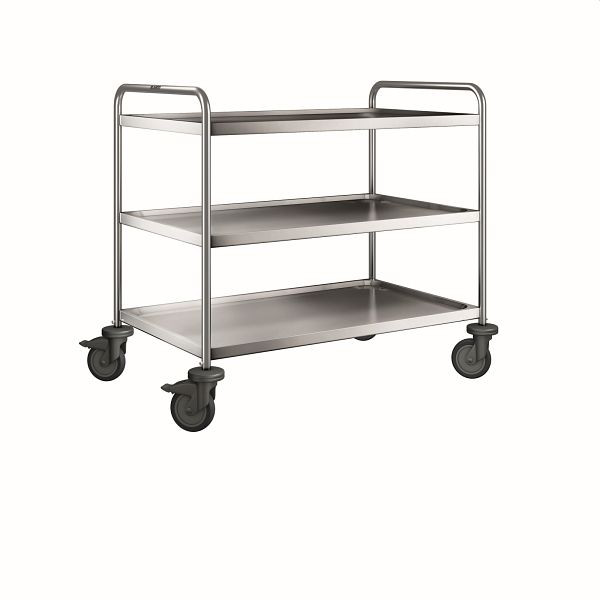 B.PRO SW 10 X 6-3 BASIC Servierwagen aus rostfreiem Edelstahl mit Kunststoffrollen, 573488