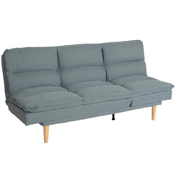 Mendler Schlafsofa HWC-M79, Gästebett Schlafcouch Couch Sofa, Schlaffunktion Liegefläche 180x110cm, Stoff/Textil blau-grau, 102372