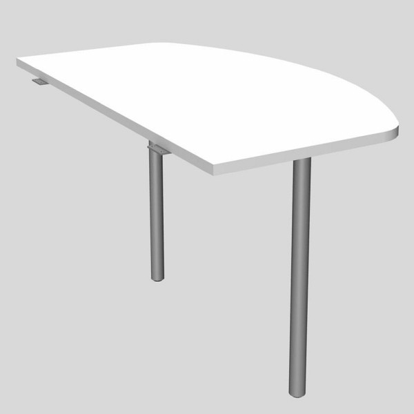 Deskin Anbautisch MODUL, Weiß, 1200 x 700 x 745 mm, 272851