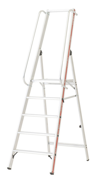 HYMER Plattformleiter mit langem Handlauf, 5 Sprossen/Stufen, 807805