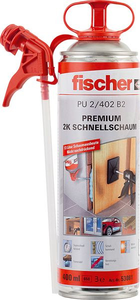 Fischer Premium 2K-Schnellschaum PU 400, VE: 12 Stück, 53081