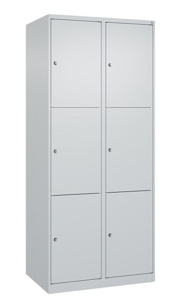 C+P Schließfachschrank Classic PLUS, 2 Abteile mit je 3 Fächern, 1850x800x500mm, 7035/7035, 080000-223 S10008