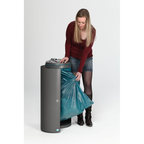 STEIN HGS Abfallsammler 80 ltr. mit Einflügeltür mit Doppelbart-Schloss, Eisenglimmer (ähnl. DB 703), Eisenglimmer (ähnl. DB 703), 82019.0001