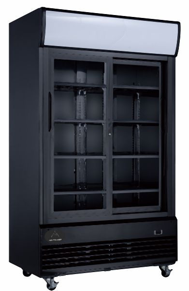 A&S Polarny Flaschenkühlschrank 1000 L, 1200x730x2036 mm, schwarz, Schiebetüren, KS-1000BB