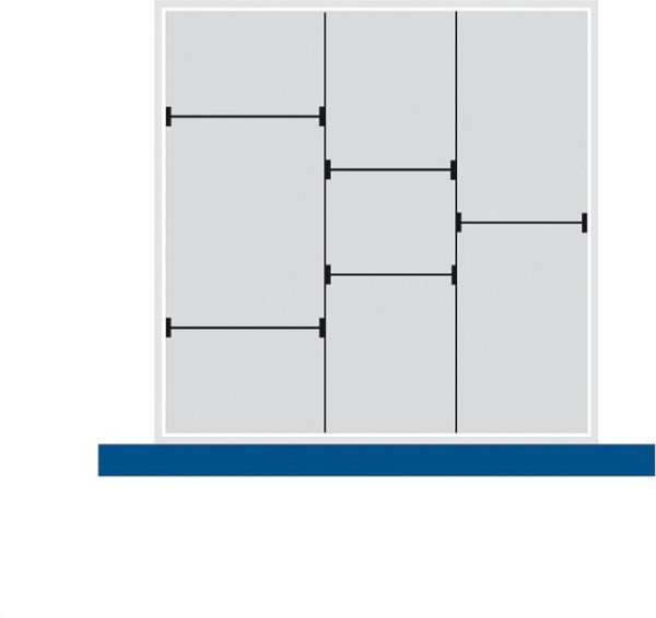 bott cubio Sortiment mit 9 Trennwänden 2 x Trennwand/7 x Steckwand BxTxH: 525 x 525 x 77 mm, verzinkt, 43020625.51