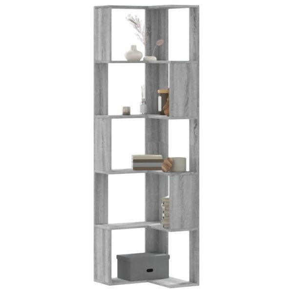 vidaXL Bücherregal 5 Böden Grau Sonoma 50x50x179 cm Holzwerkstoff, 852587