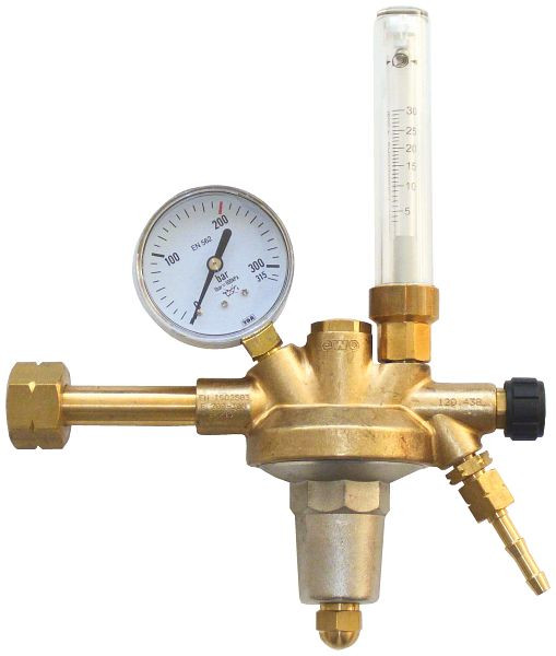 ewo Flaschendruckregler mit Mengenmesser, einstufig, für brennbare Gase, Formiergas, Flowmeter 0-30, W21,8 x 1/14" LHi, 120.438