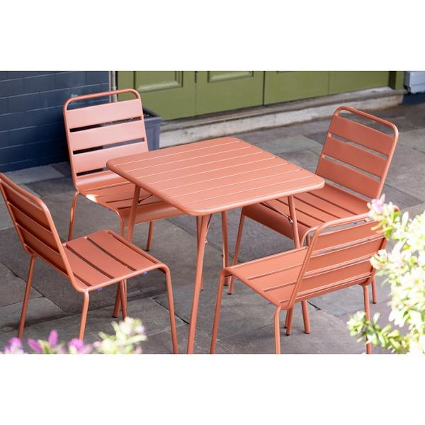 Bolero Terracotta Quadratischer Stahltisch - 700mm, CK064