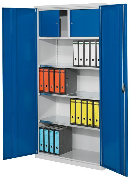 Kappes Systemschrank Serie 500 Privatfach, H 1950 x B 1000 x T 500 mm, RAL 7035/5010, Vollblechtüren, 3 Fachböden, 1251.04.1016