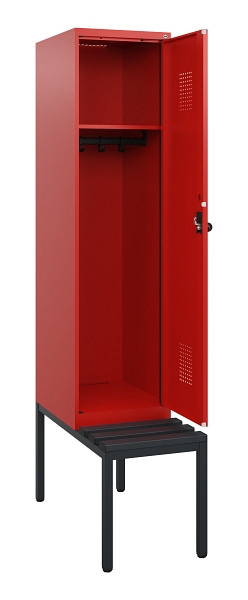 C+P Spind Evolo PLUS, 1 Abteil, 1950x400x815mm, 3020/3020, Drehriegel, Sitzfläche Kunststoff, Sitzbank, 0490505-12 S10079