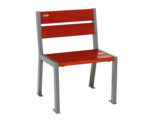 Procity Stuhl Silaos 5 Holzlatten, Ohne Armlehne, Holz & Stahl, Mahagoni/Procity Grau, 209500.GPRO.ACAJ
